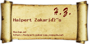 Halpert Zakariás névjegykártya